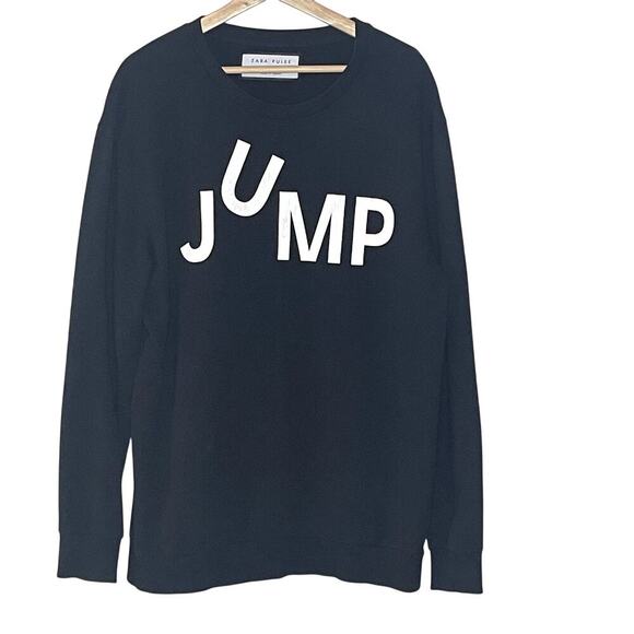 ZARA PULSE  BLACK "JUMP " SWEATSHIRT SIZE XL - Picture 1 of 5